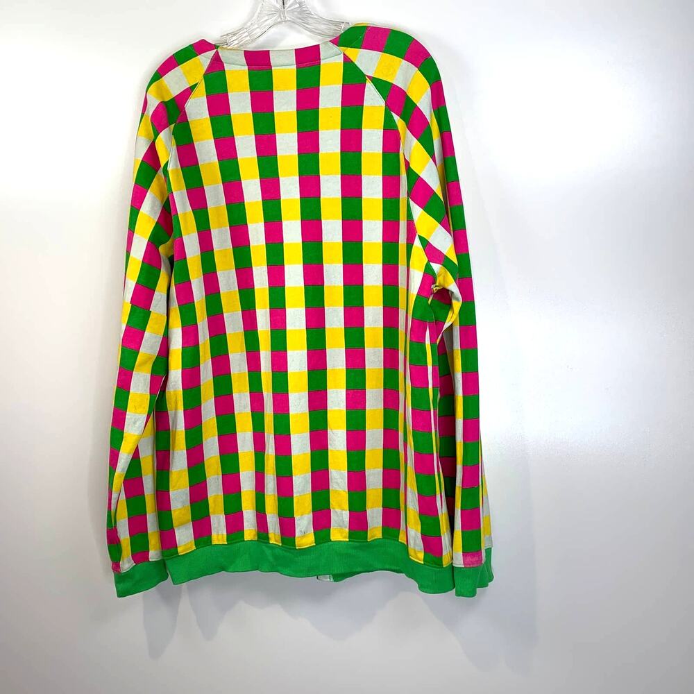 Kidrobot Check Gingham Print Button Cardigan Multicolor Decora Raver - Picture 10 of 10